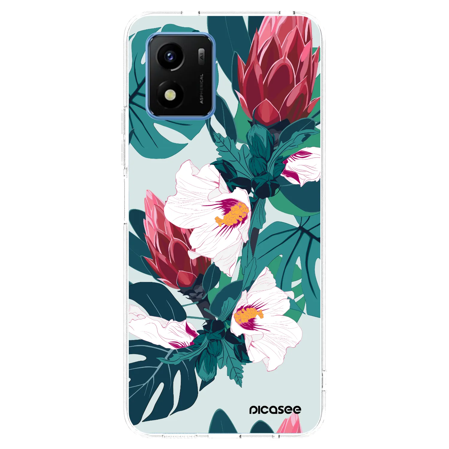 Picasee silikónový prehľadný obal pre Vivo Y01 - Rhododendron