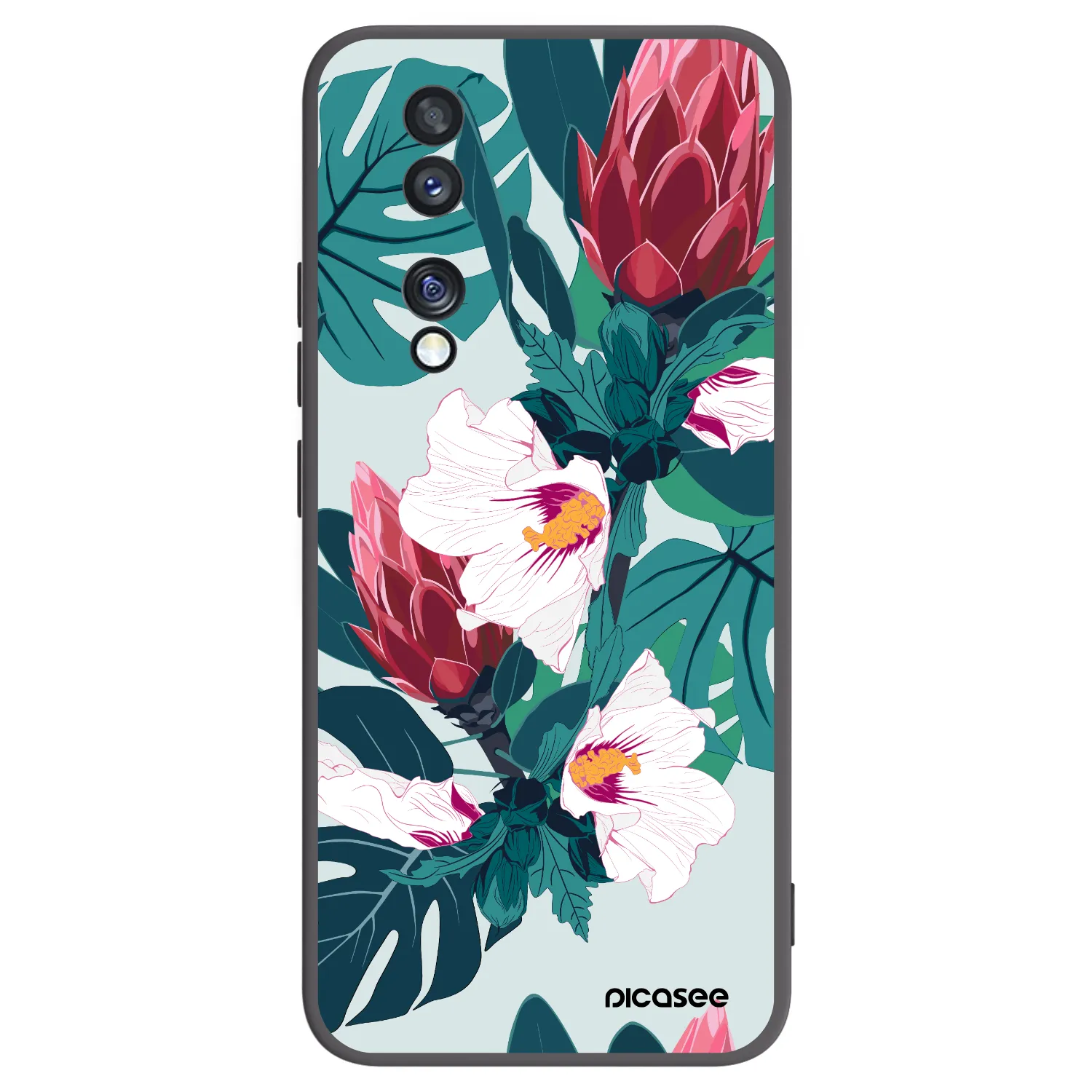 Picasee silikónový čierny obal pre Honor 70 - Rhododendron