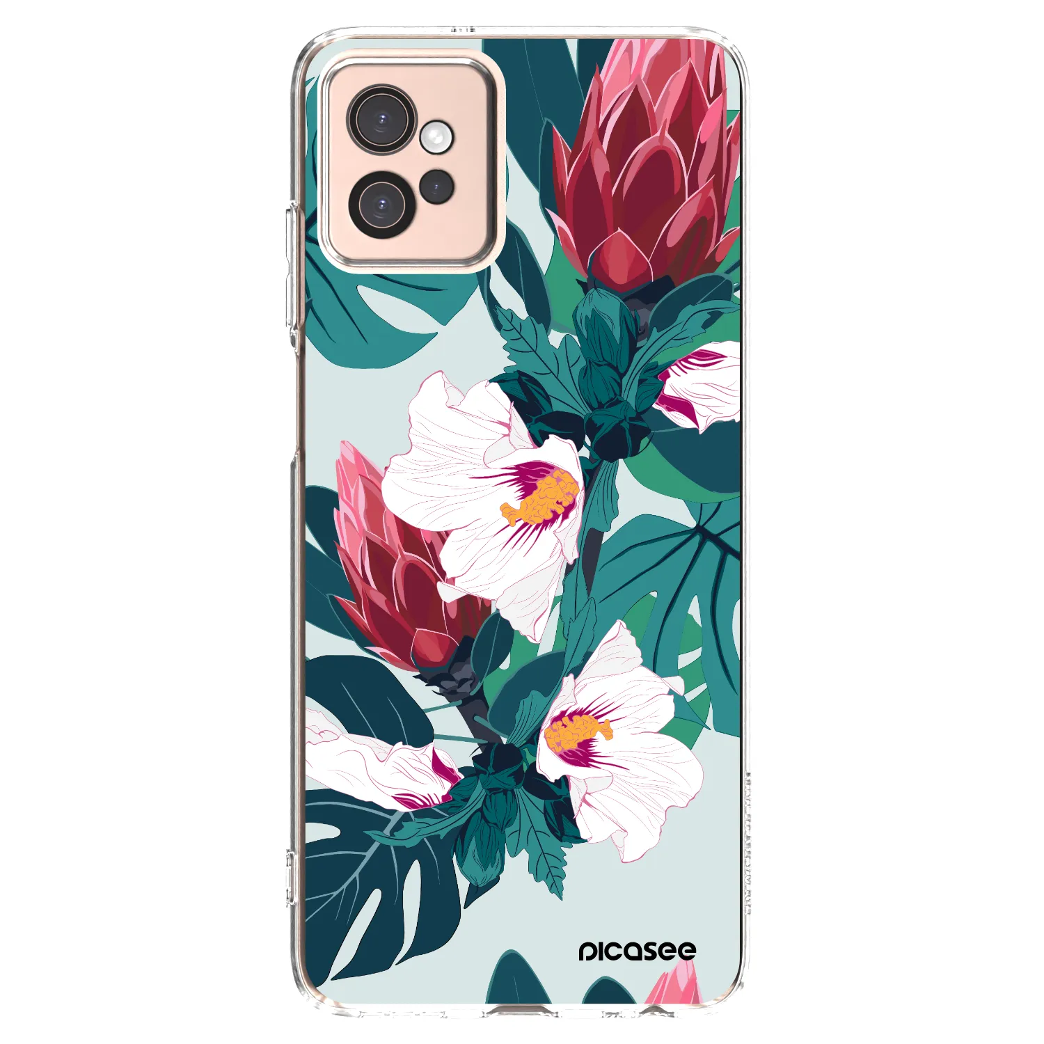 Picasee silikónový prehľadný obal pre Motorola Moto G32 - Rhododendron