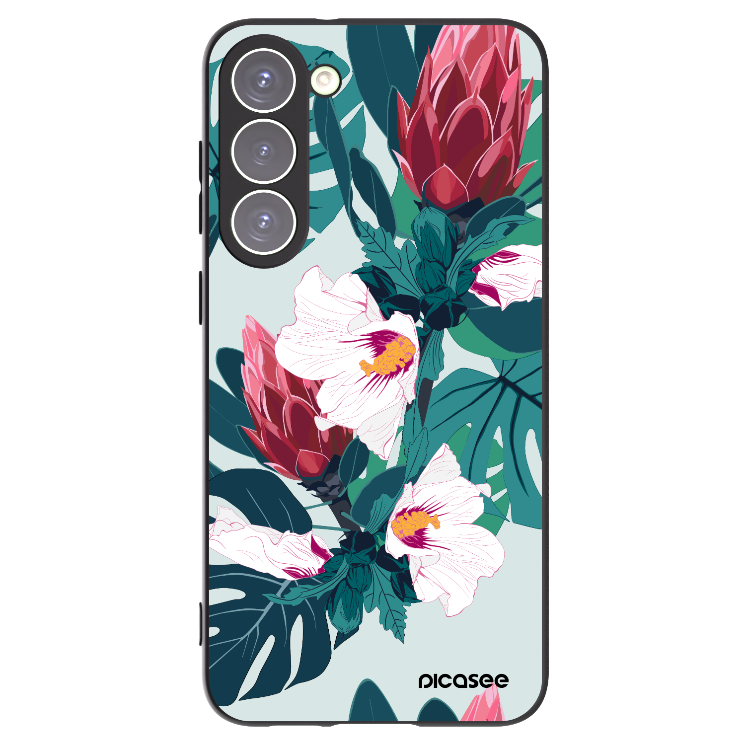 Picasee silikónový čierny obal pre Samsung Galaxy S23+ 5G - Rhododendron