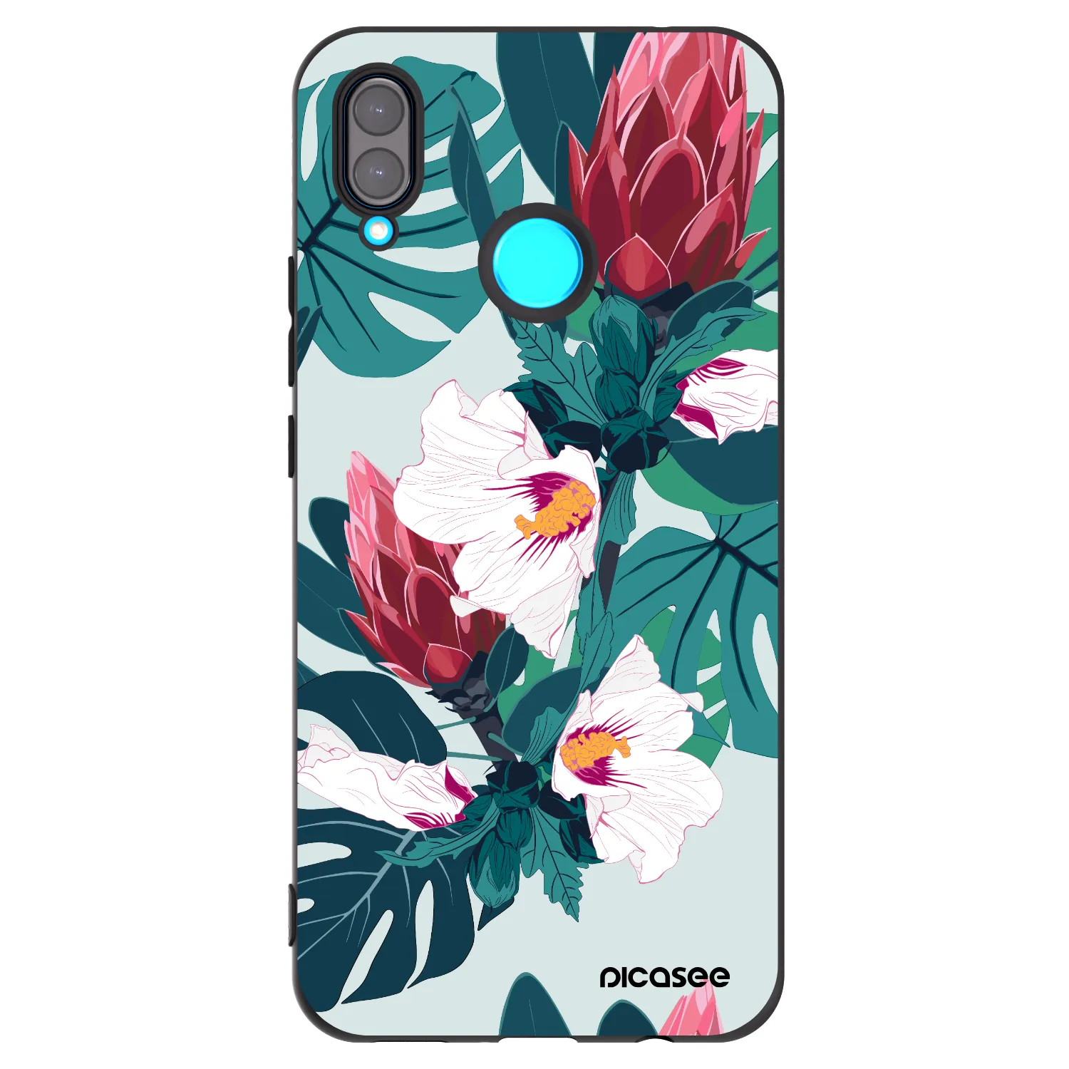 Picasee silikónový čierny obal pre Huawei Nova 3 - Rhododendron