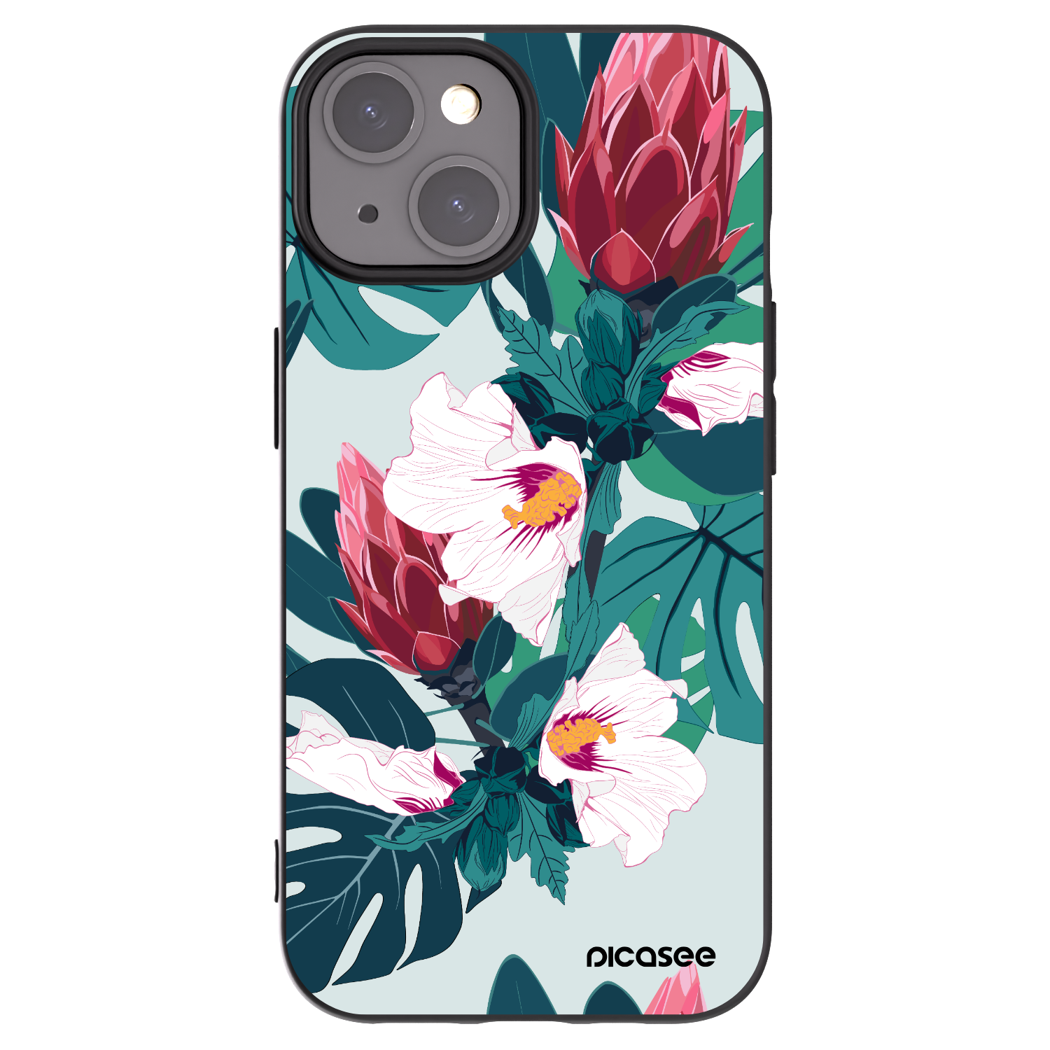 Silikónový čierny obal pre Apple iPhone 15 - Rhododendron