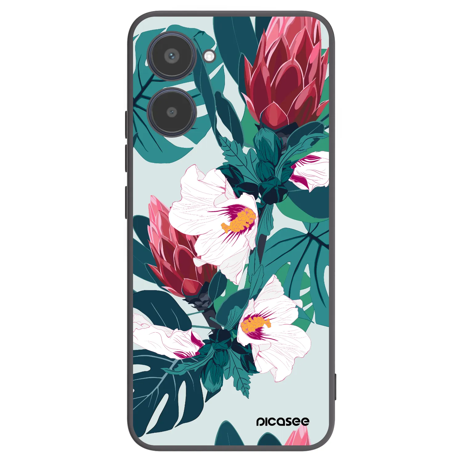Picasee silikónový čierny obal pre Realme 10 4G - Rhododendron
