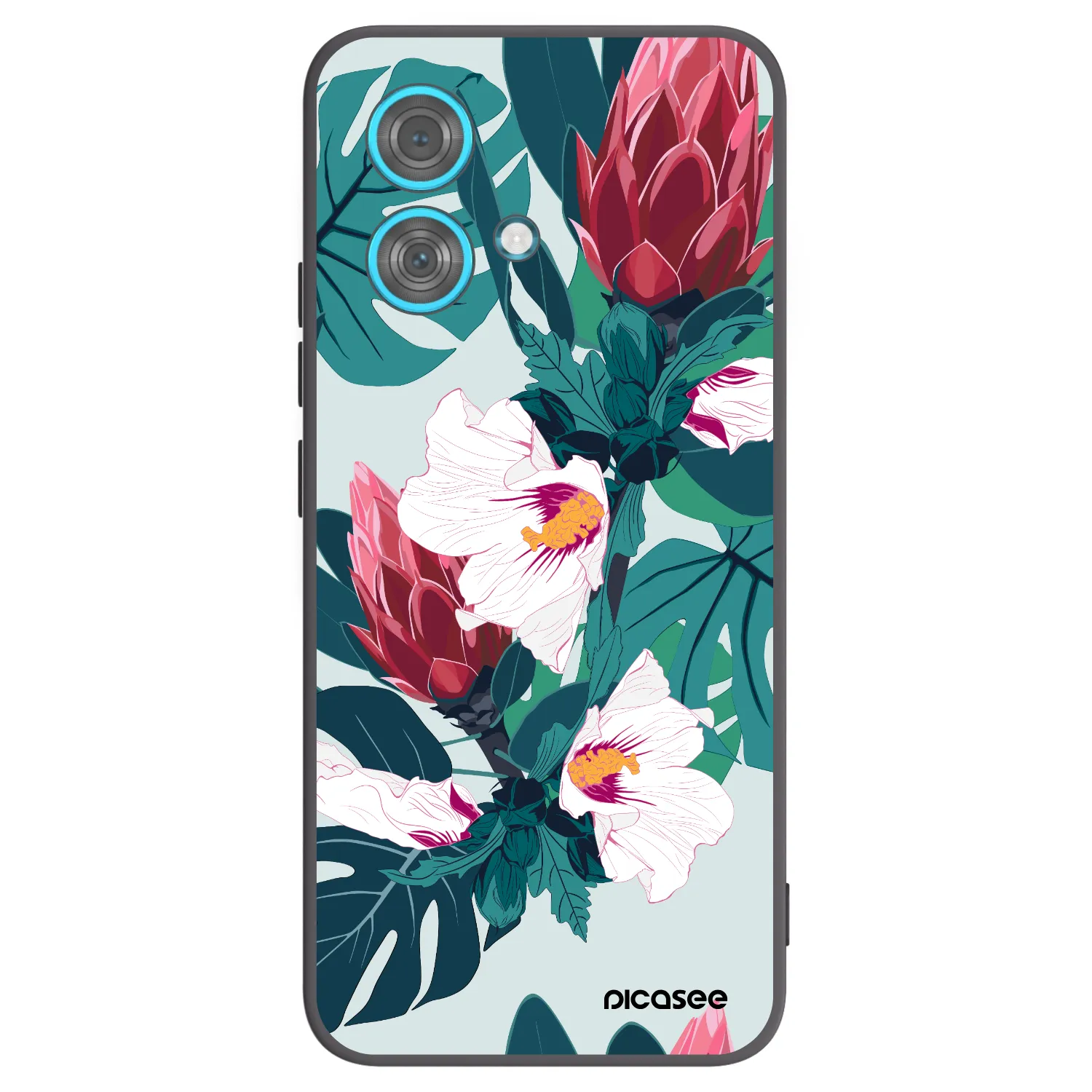 Picasee silikónový čierny obal pre Motorola Edge 40 Neo - Rhododendron
