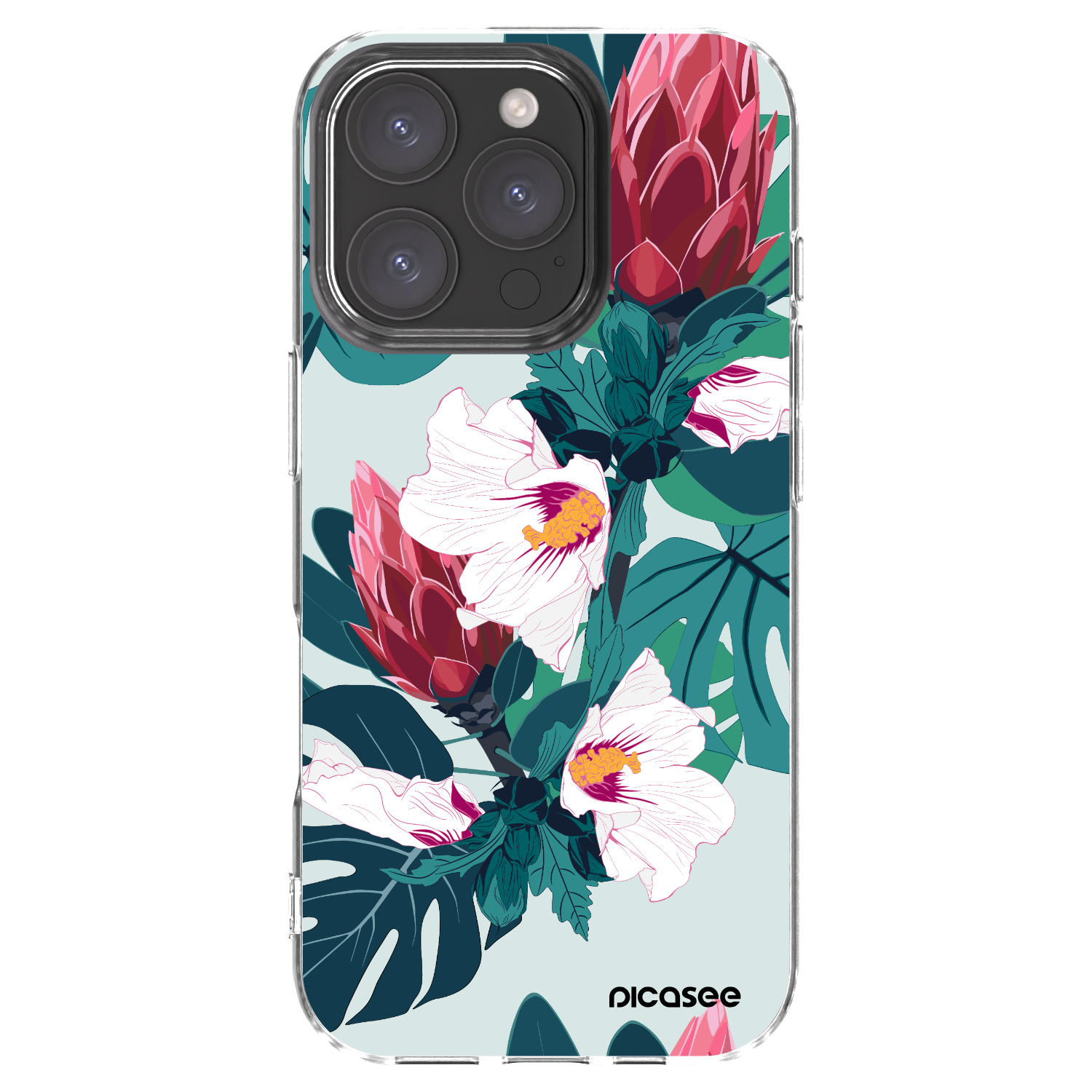 Picasee silikónový prehľadný obal pre Apple iPhone 16 Pro - Rhododendron