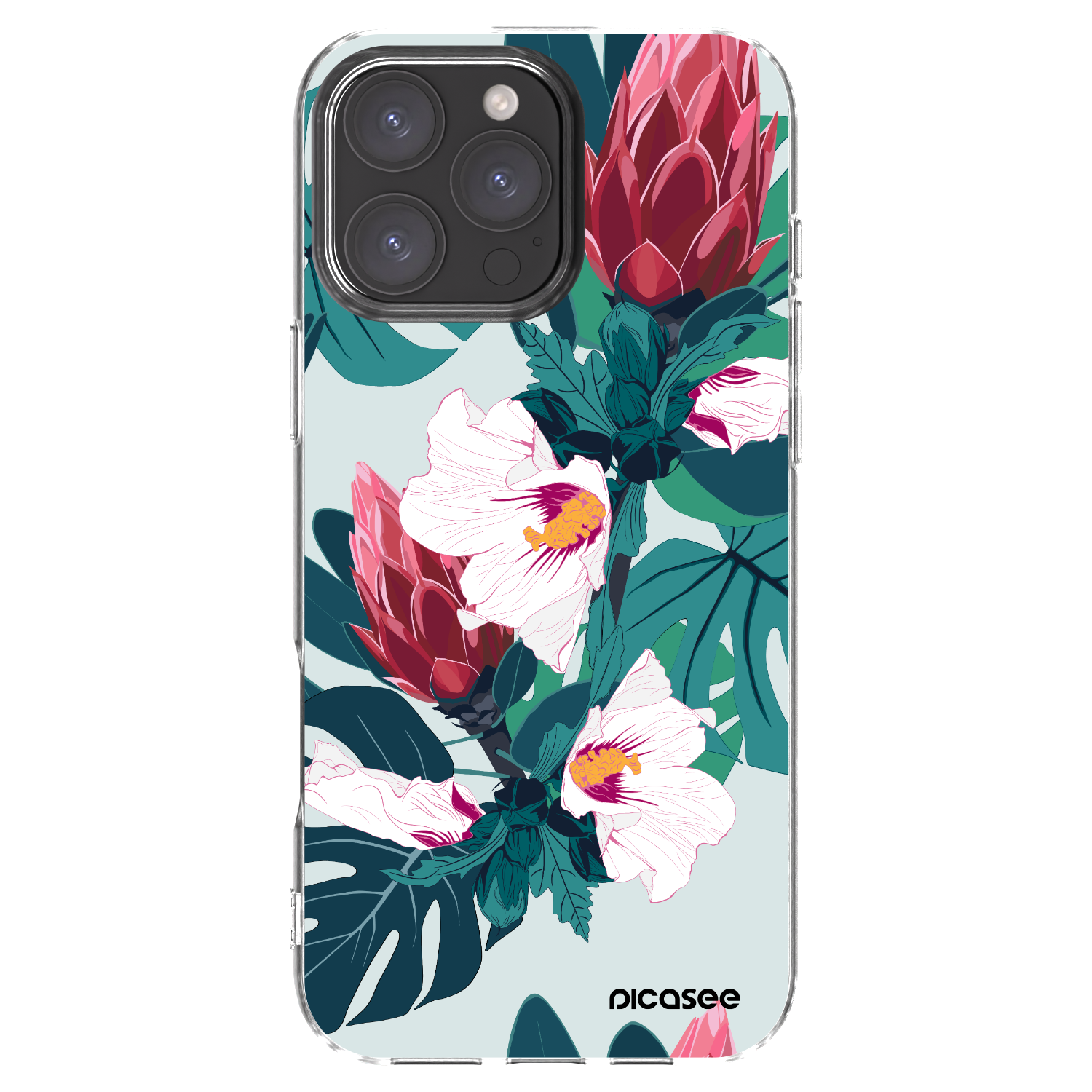 Silikónový prehľadný obal pre Apple iPhone 16 Pro Max - Rhododendron