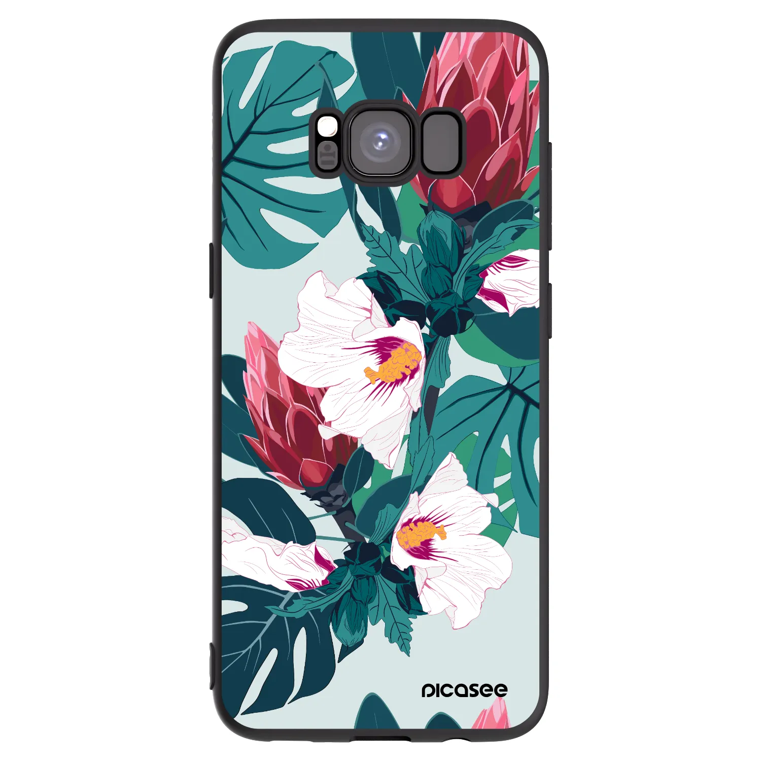 Picasee silikónový čierny obal pre Samsung Galaxy S8 G950F - Rhododendron