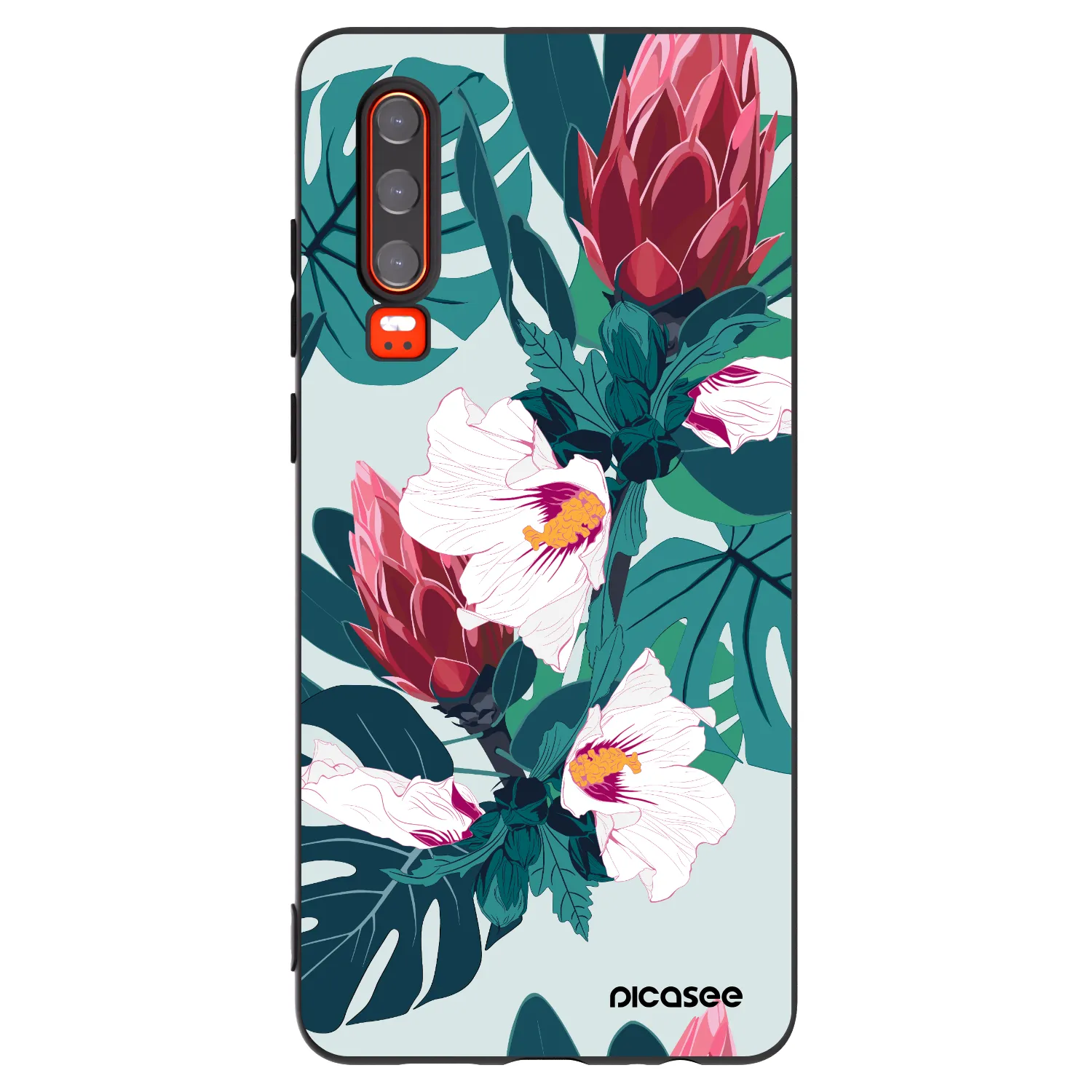 Picasee silikónový čierny obal pre Huawei P30 - Rhododendron