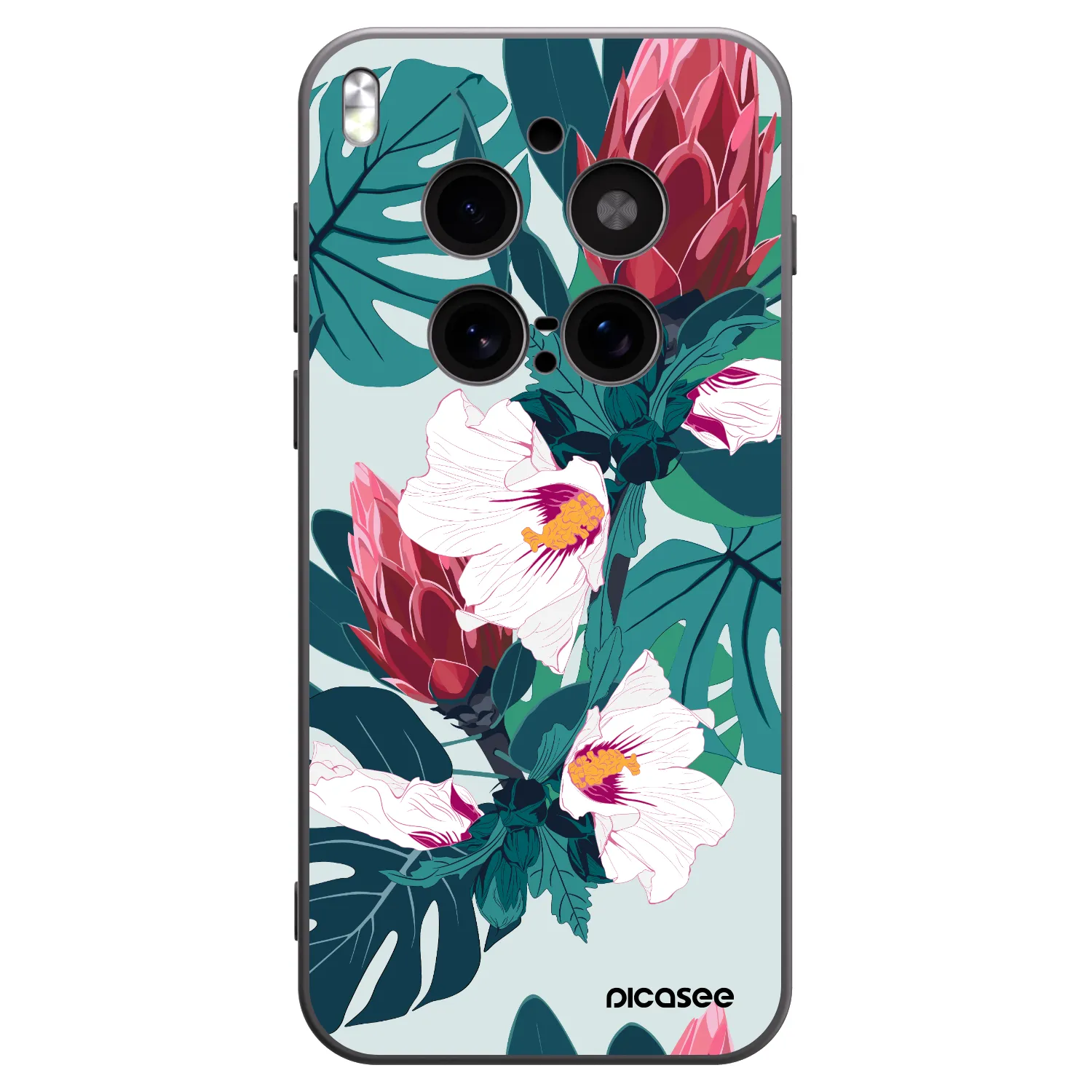 Picasee silikónový čierny obal pre Vivo X300 Pro - Rhododendron