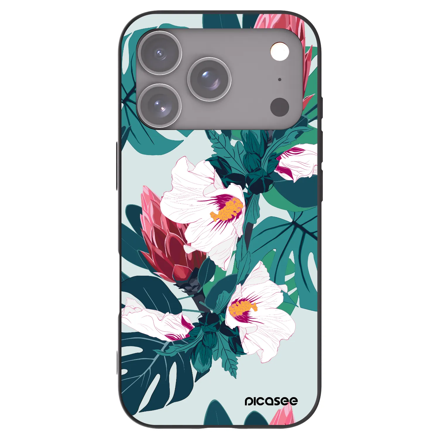 Picasee silikónový čierny obal pre Apple iPhone 18 Pro - Rhododendron