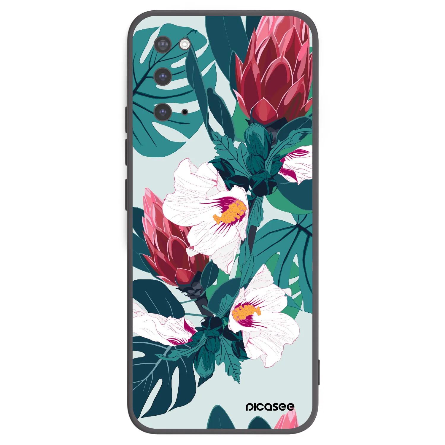 Picasee silikónový čierny obal pre Samsung Galaxy S20 G980F - Rhododendron