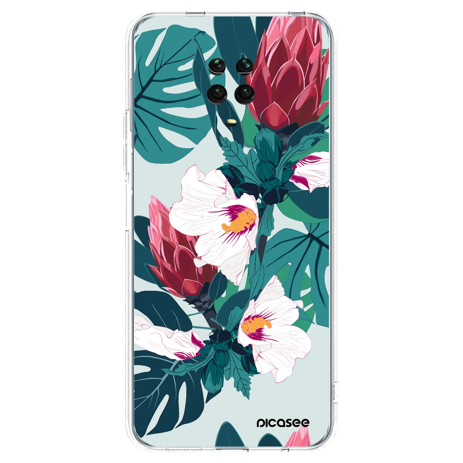 Picasee silikónový prehľadný obal pre Xiaomi Redmi Note 9S - Rhododendron
