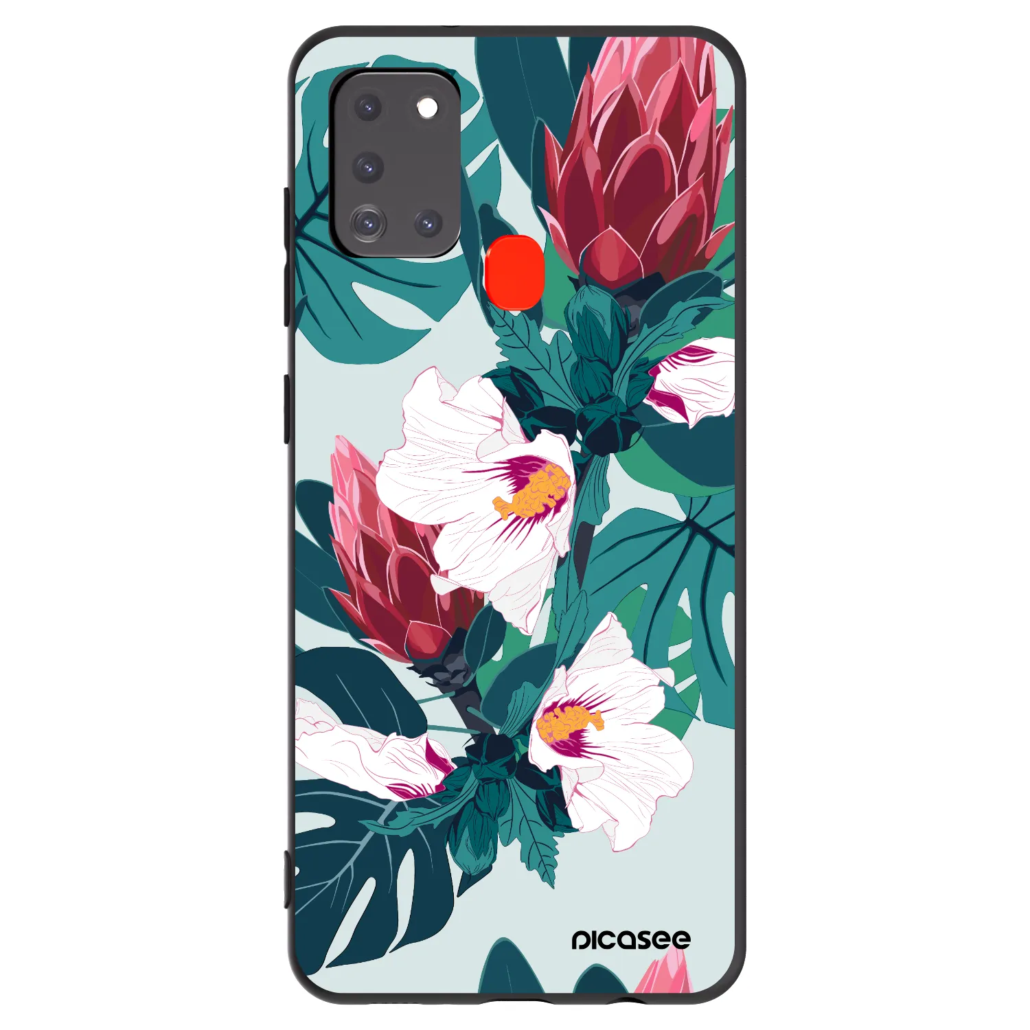 Picasee silikónový čierny obal pre Samsung Galaxy A21s - Rhododendron