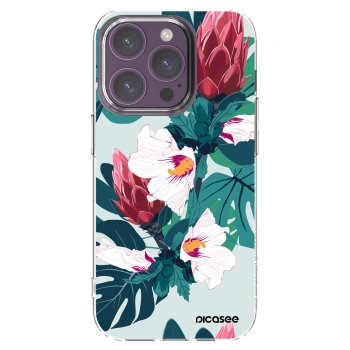 Picasee silikónový prehľadný obal pre Apple iPhone 14 Pro - Rhododendron