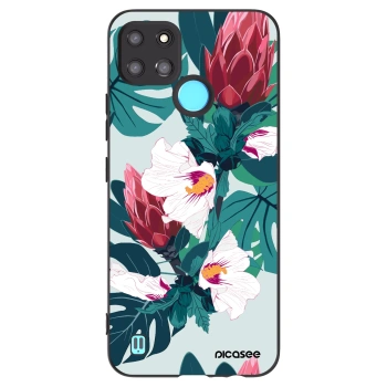 Picasee silikónový čierny obal pre Realme C21Y - Rhododendron