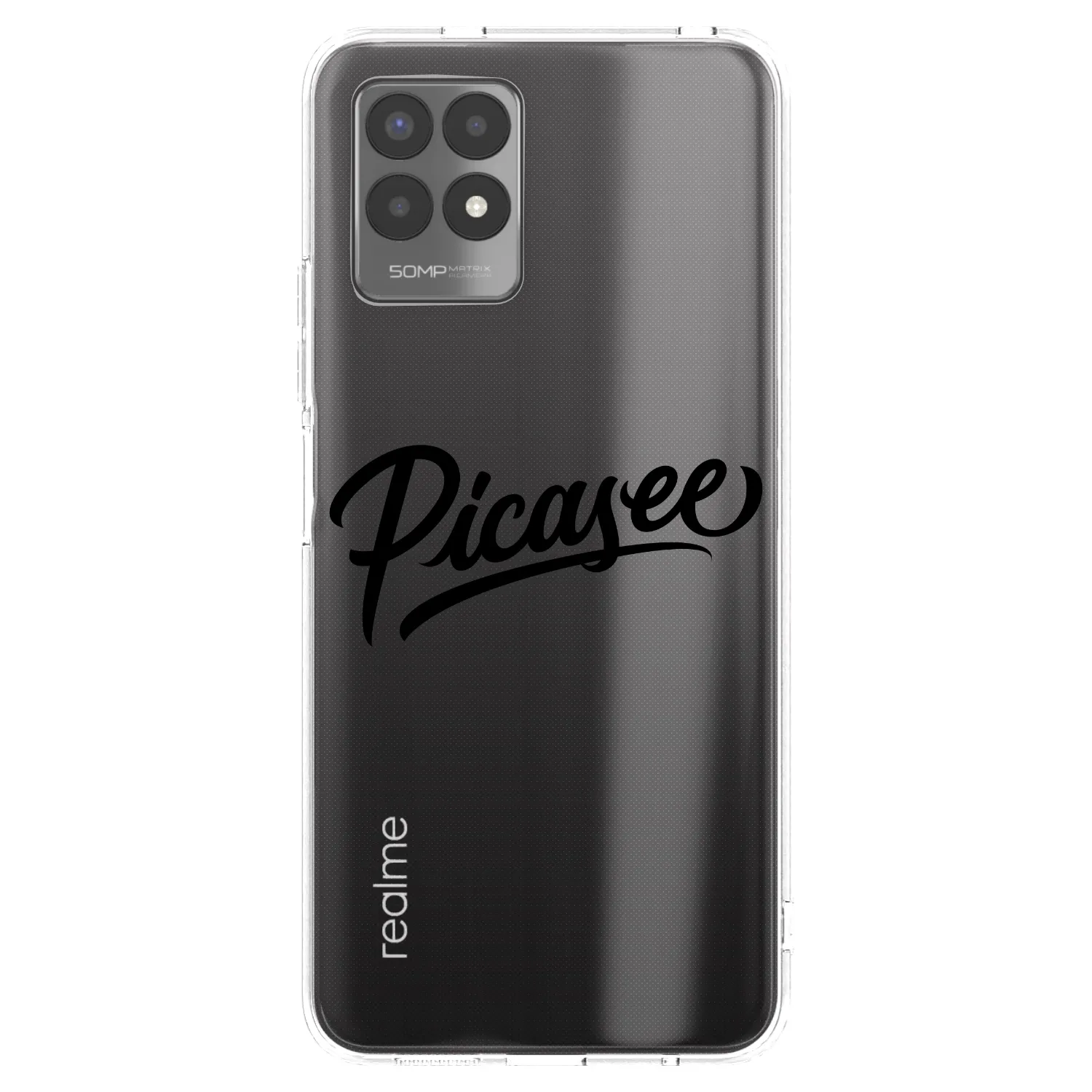 Silikónový prehľadný obal pre Realme 8i - Picasee - old logo - black
