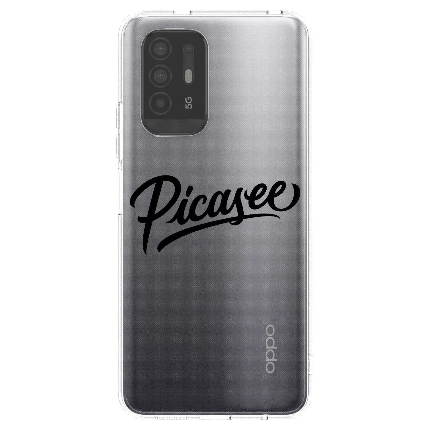 Silikónový prehľadný obal pre OPPO A94 5G - Picasee - old logo - black
