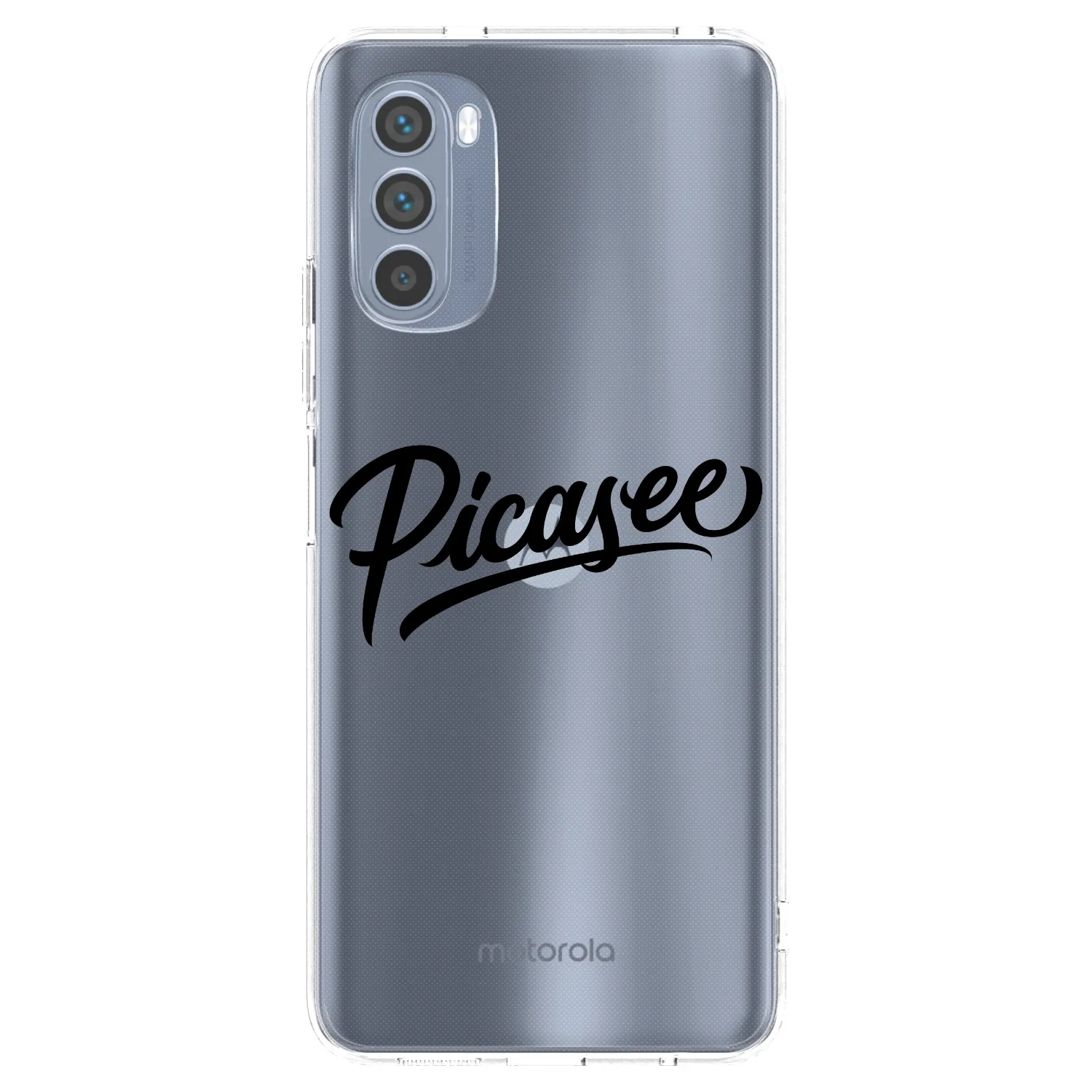 Silikónový prehľadný obal pre Motorola Moto G62 - Picasee - old logo - black
