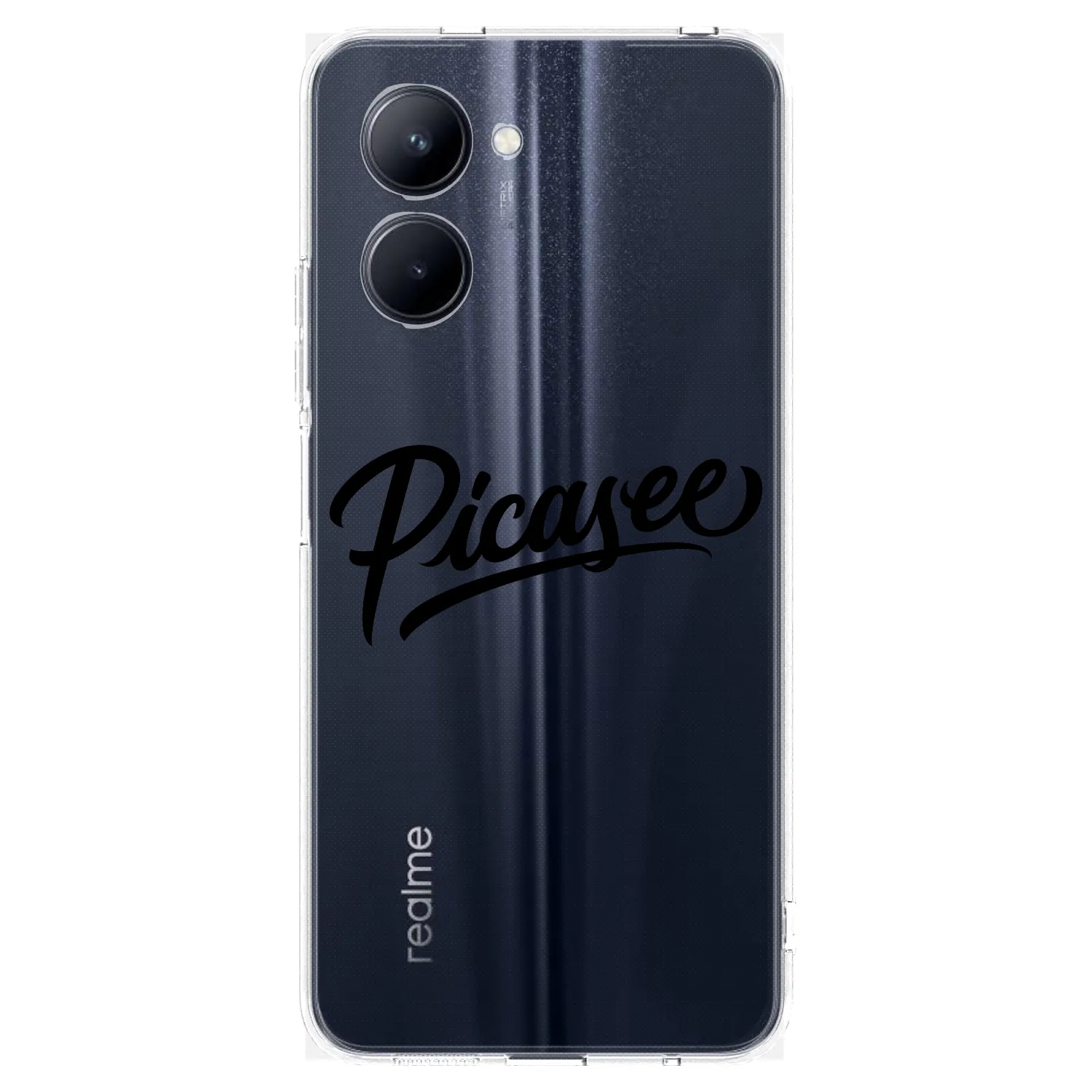 Picasee silikónový prehľadný obal pre Realme C33 (2023) - Picasee - old logo - black
