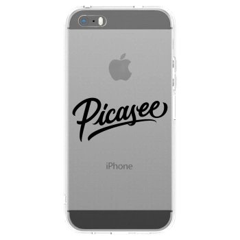 Picasee silikónový prehľadný obal pre Apple iPhone 5/5S/SE - Picasee - old logo - black