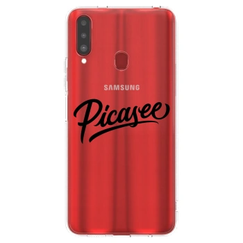 Picasee silikónový prehľadný obal pre Samsung Galaxy A20s - Picasee - old logo - black