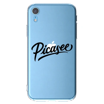 Picasee silikónový prehľadný obal pre Apple iPhone XR - Picasee - old logo - black