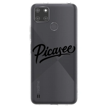 Picasee silikónový prehľadný obal pre Realme C21Y - Picasee - old logo - black