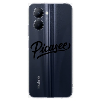 Picasee silikónový prehľadný obal pre Realme C33 (2023) - Picasee - old logo - black