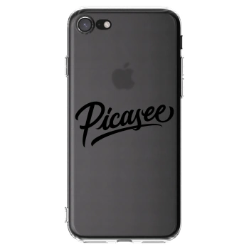 Picasee silikónový prehľadný obal pre Apple iPhone SE 2020 - Picasee - old logo - black