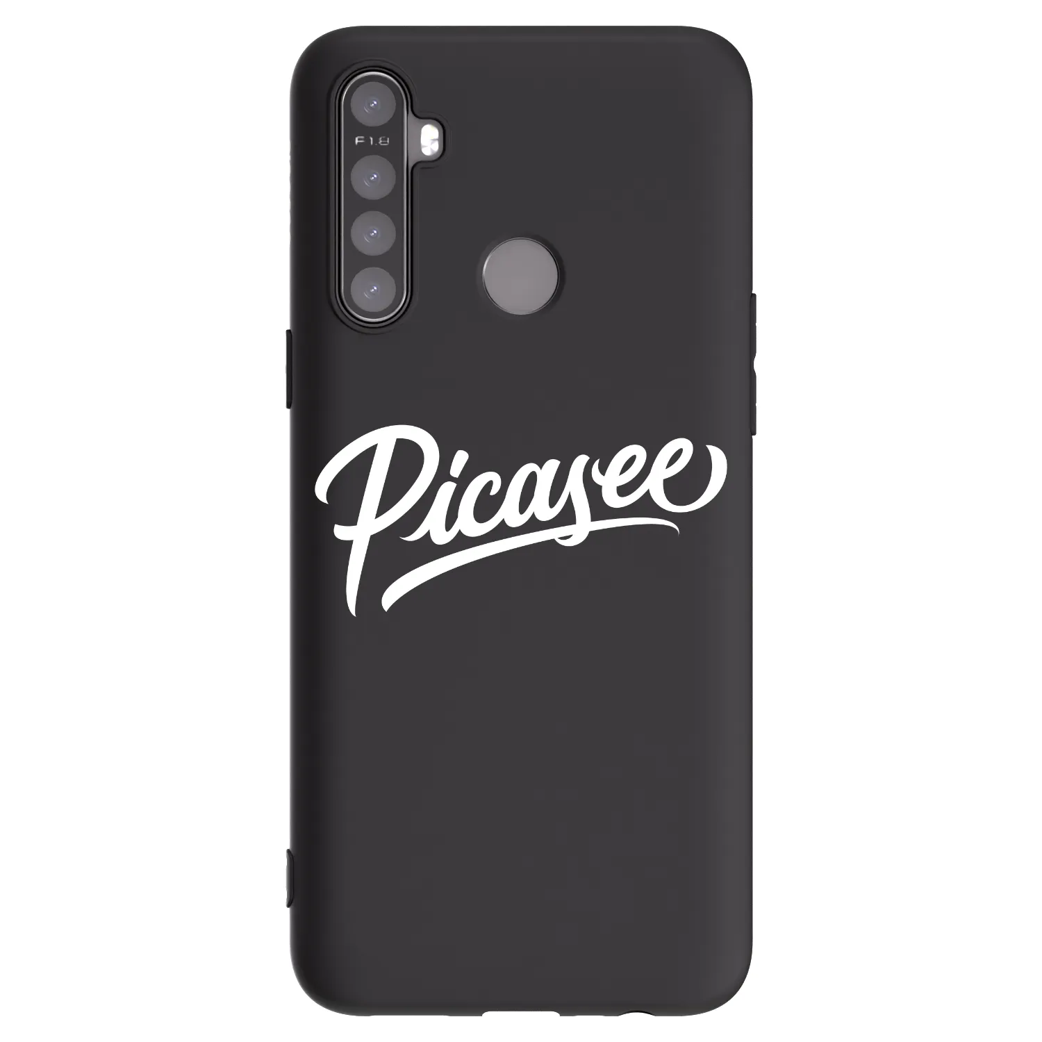 Picasee silikónový čierny obal pre Realme 5 - Picasee - old logo - white
