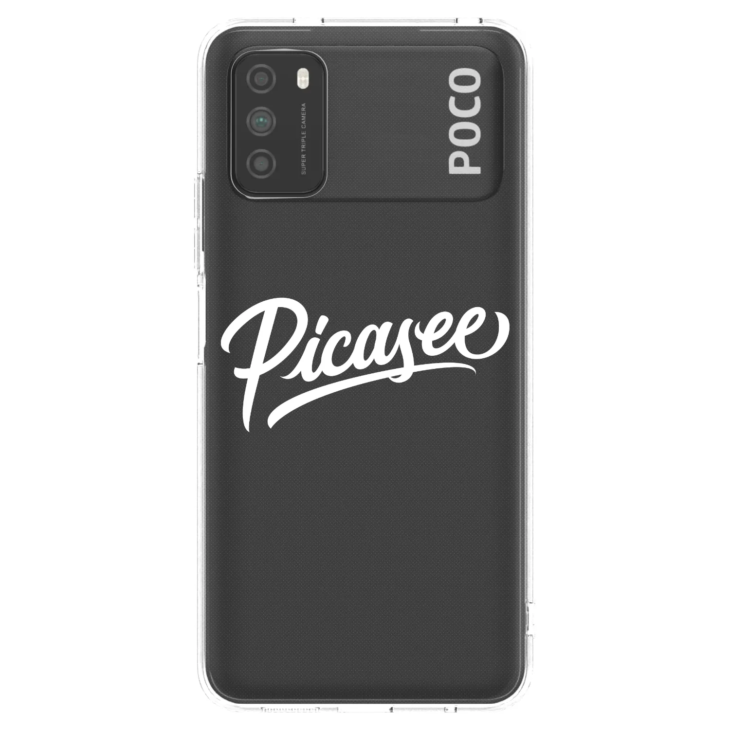 Silikónový prehľadný obal pre Xiaomi Poco M3 - Picasee - old logo - white