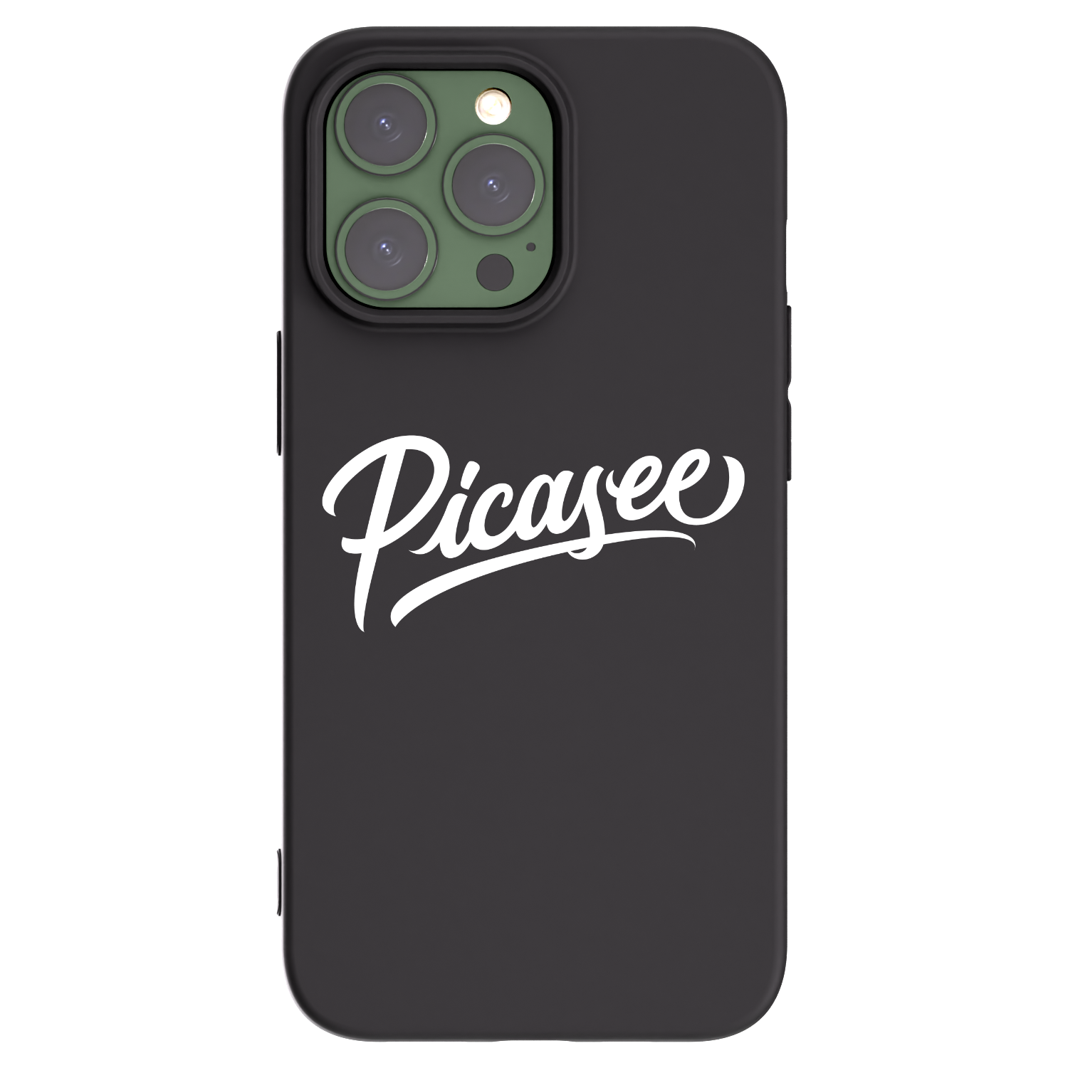 Silikónový čierny obal pre Apple iPhone 13 Pro - Picasee - old logo - white