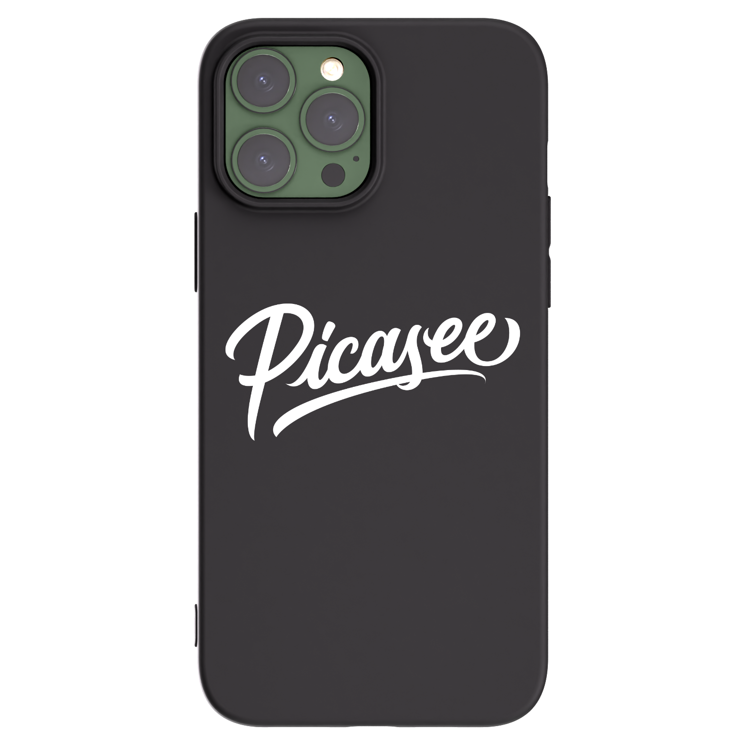 Silikónový čierny obal pre Apple iPhone 13 Pro Max - Picasee - old logo - white