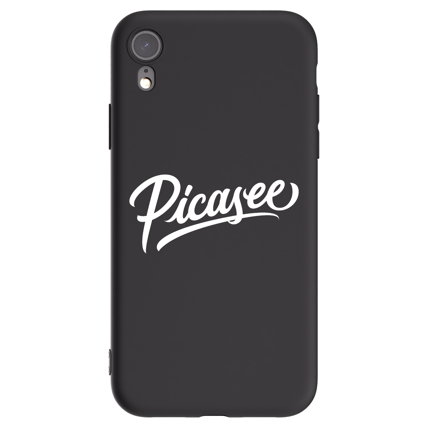 Picasee silikónový čierny obal pre Apple iPhone XR - Picasee - old logo - white