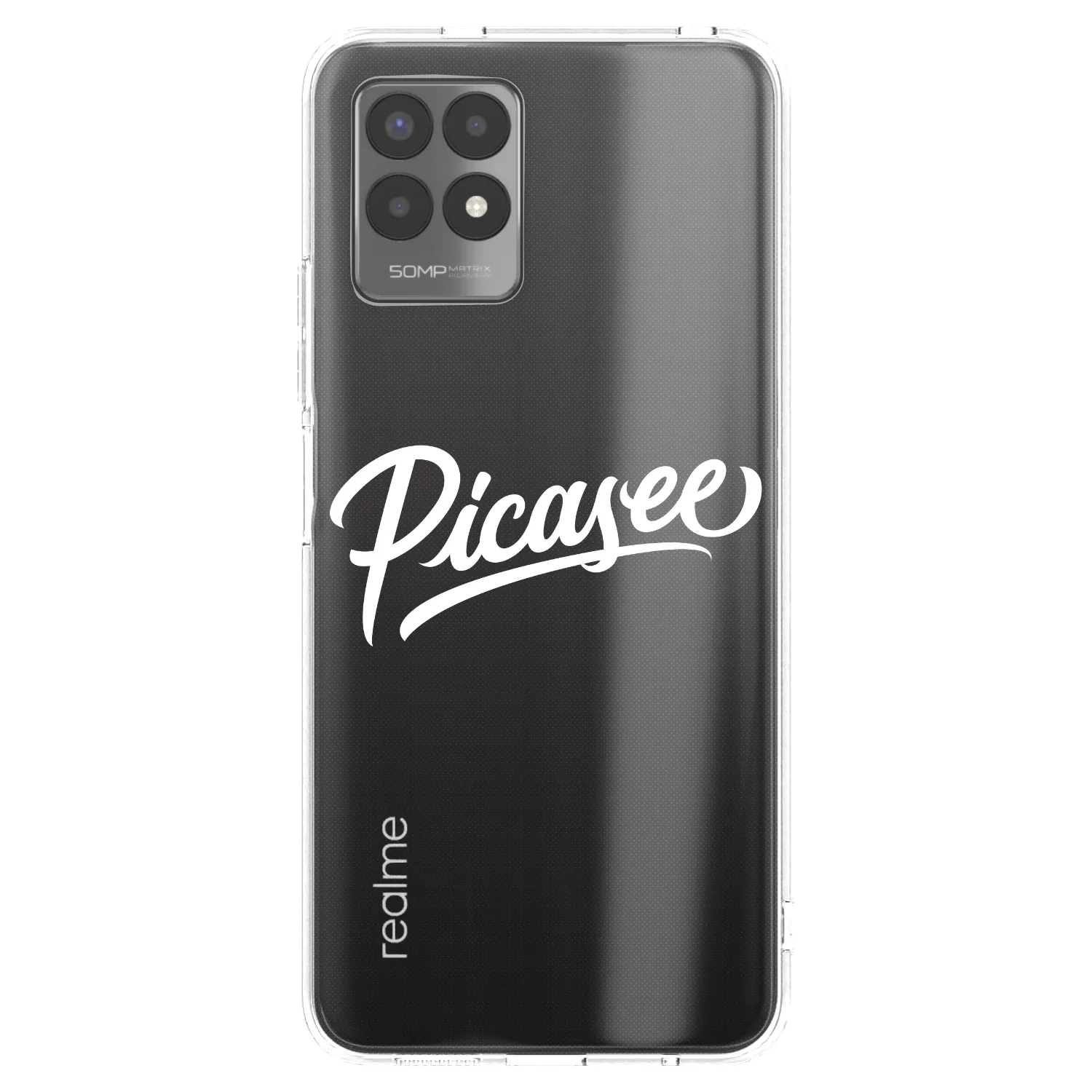Silikónový prehľadný obal pre Realme 8i - Picasee - old logo - white