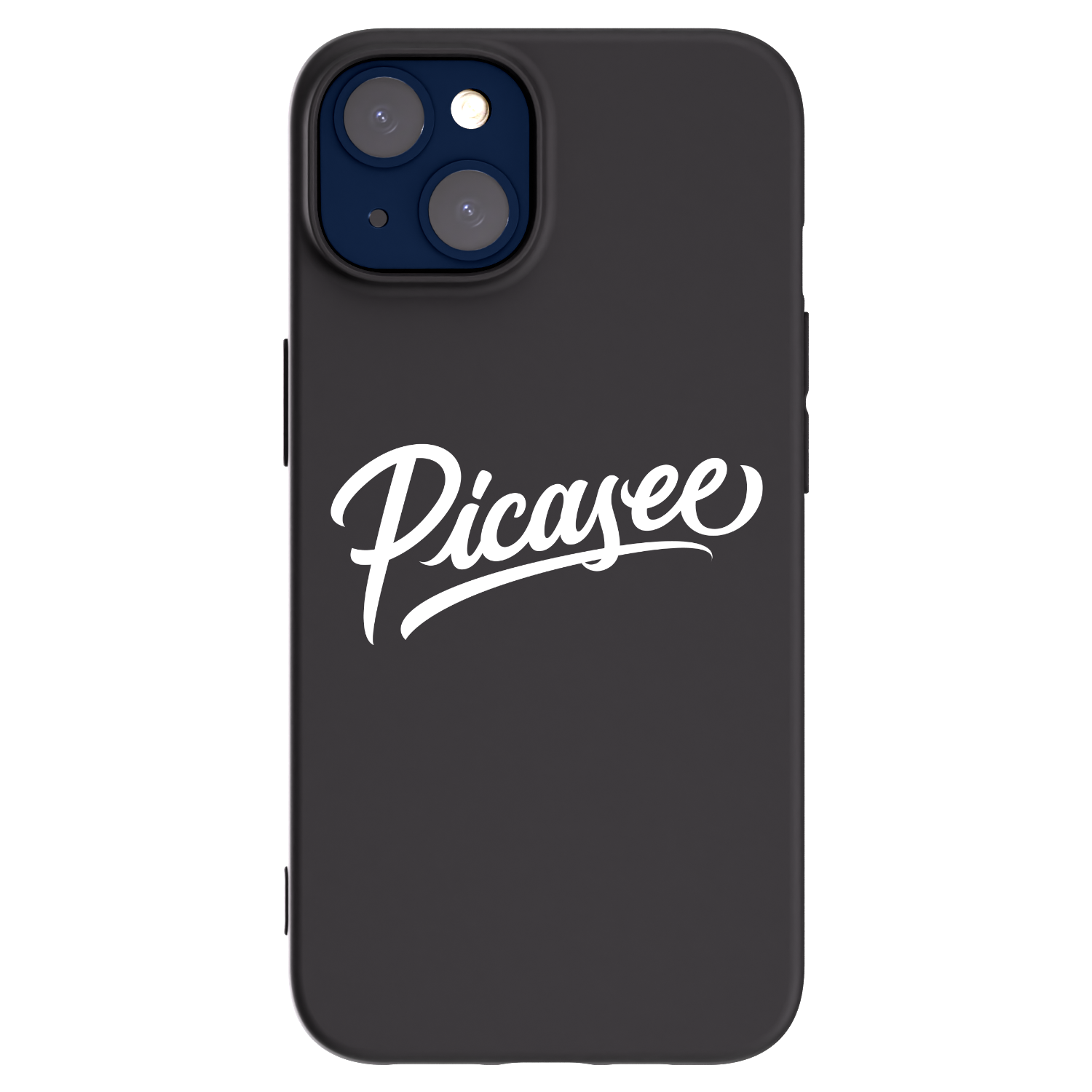 Silikónový čierny obal pre Apple iPhone 14 - Picasee - old logo - white