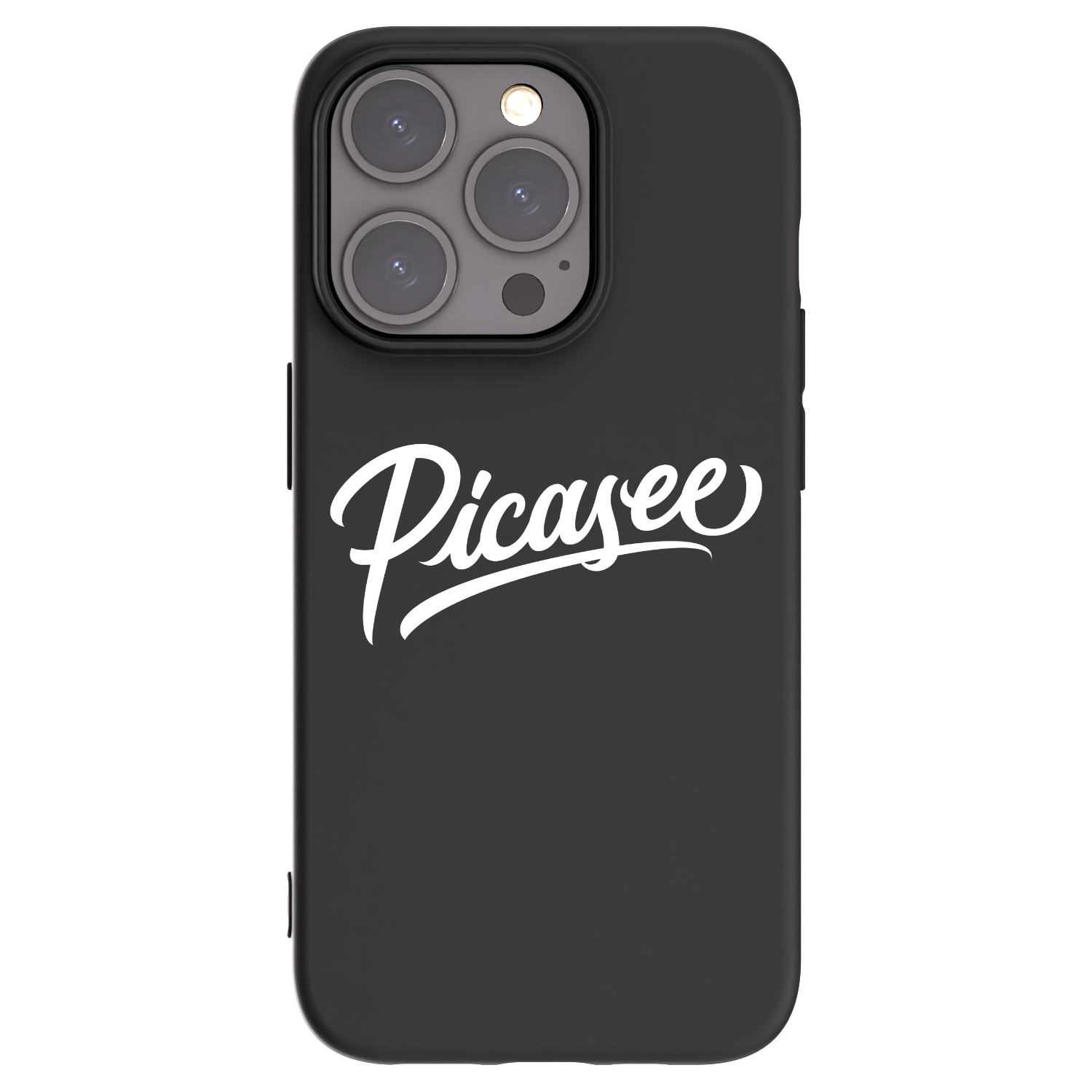 Silikónový čierny obal pre Apple iPhone 15 Pro - Picasee - old logo - white