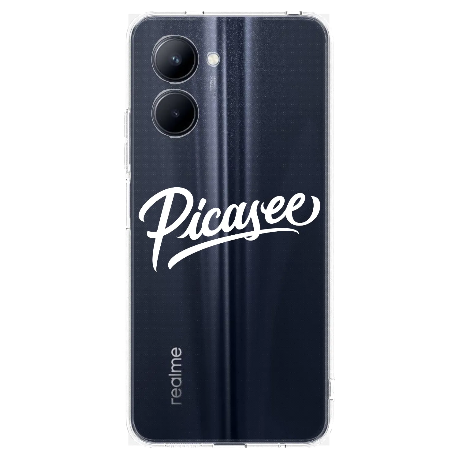 Picasee silikónový prehľadný obal pre Realme C33 (2023) - Picasee - old logo - white