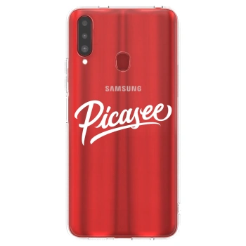 Picasee silikónový prehľadný obal pre Samsung Galaxy A20s - Picasee - old logo - white