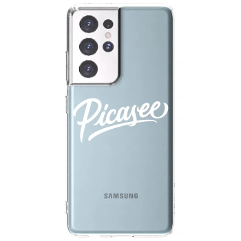 Picasee silikónový prehľadný obal pre Samsung Galaxy S21 Ultra 5G G998B - Picasee - old logo - white