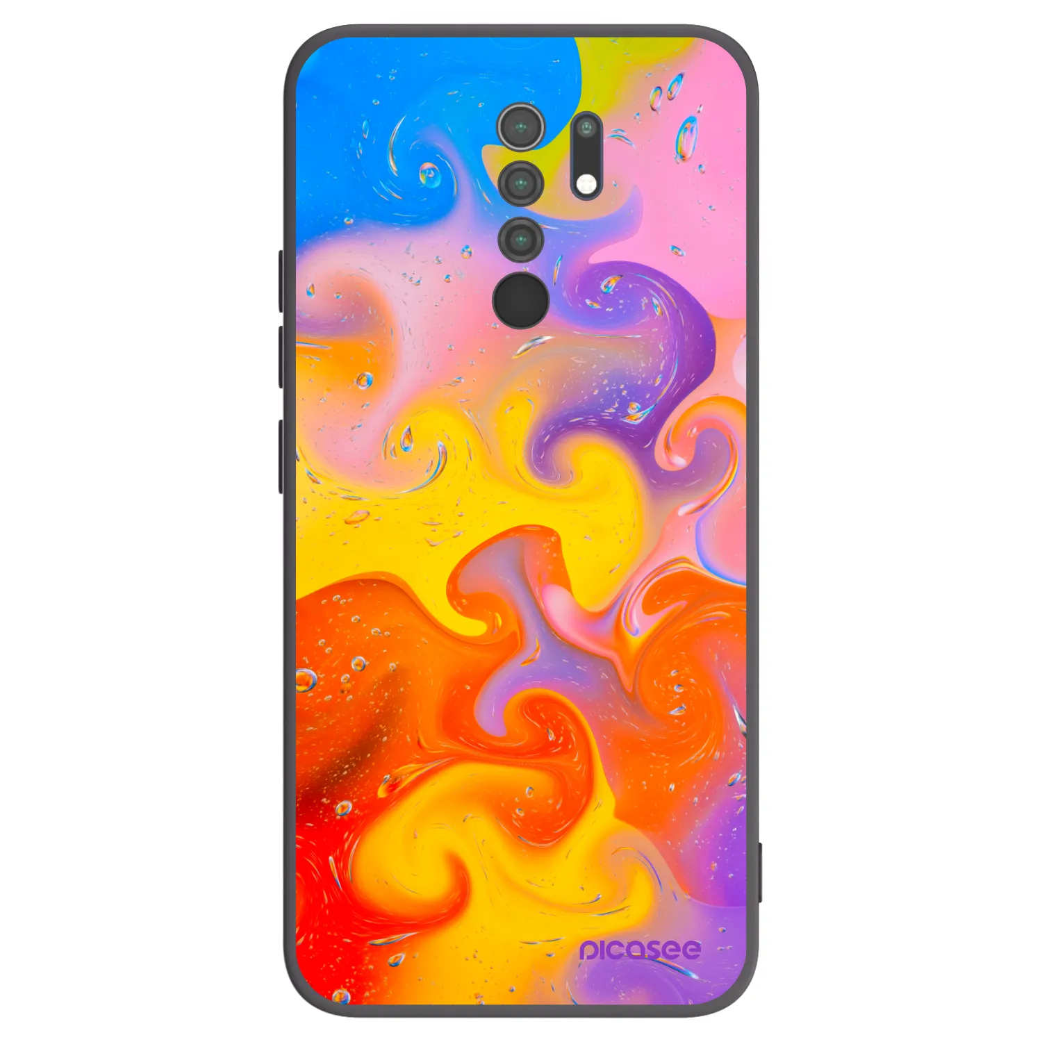 Picasee silikónový čierny obal pre Xiaomi Redmi 9 - Bubbles