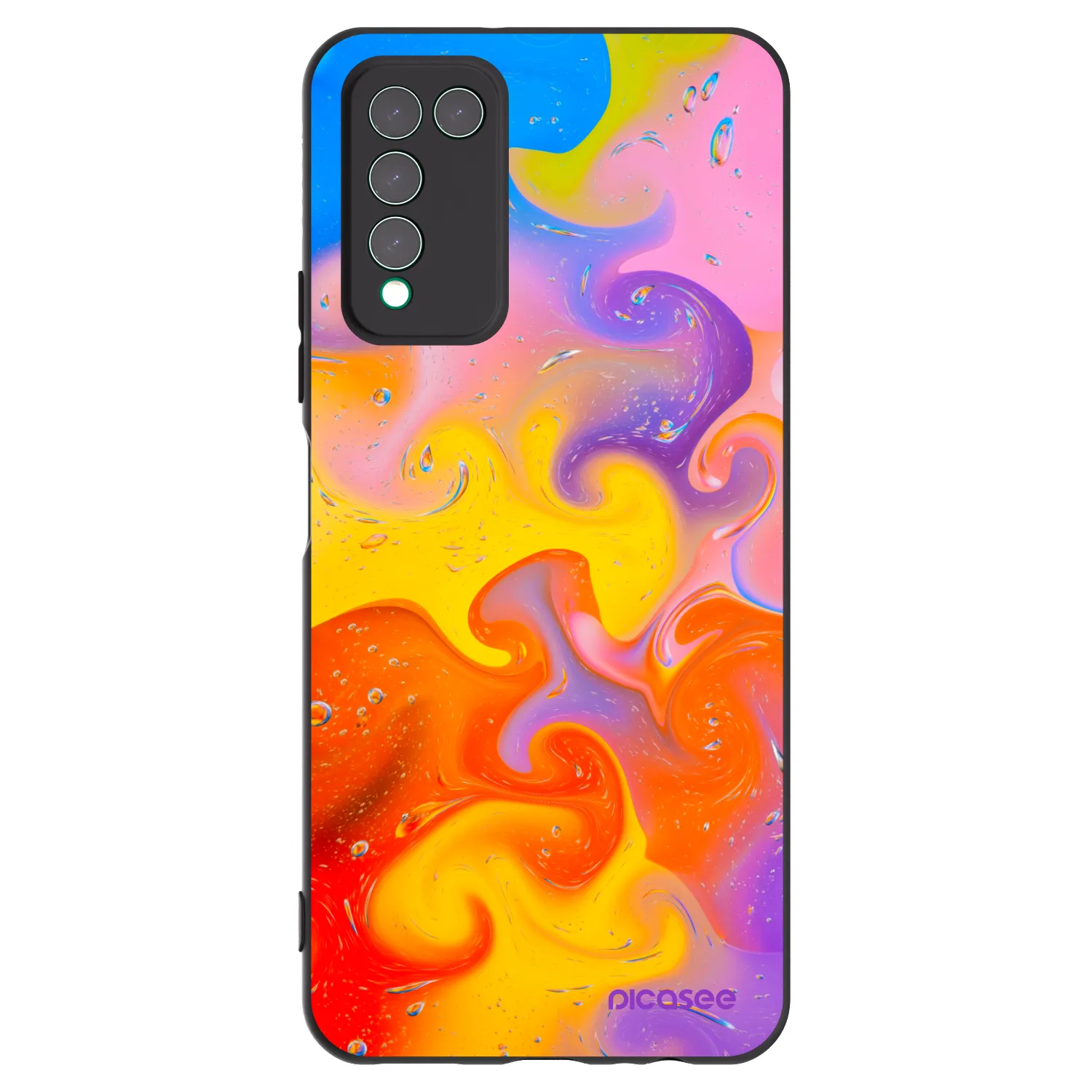 Picasee silikónový čierny obal pre Honor 10X Lite - Bubbles