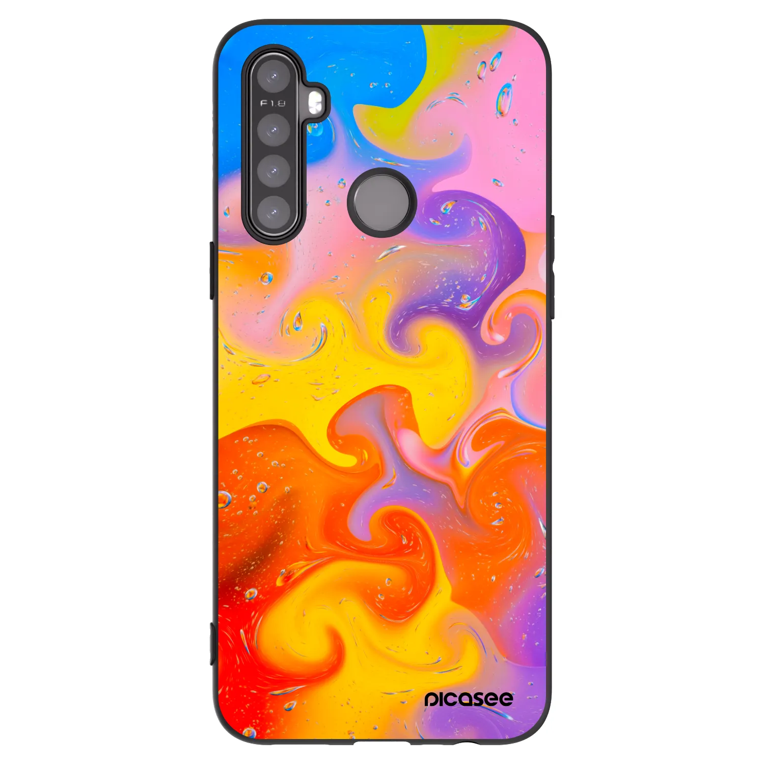 Picasee silikónový čierny obal pre Realme 6i - Bubbles