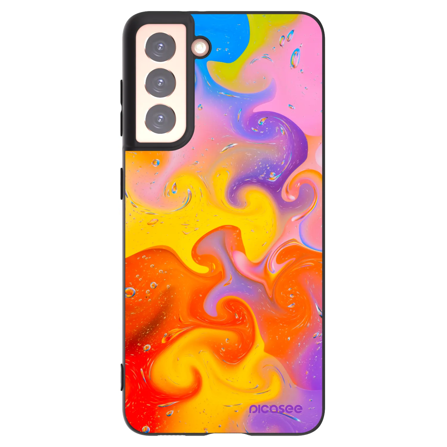 Silikónový čierny obal pre Samsung Galaxy S21 5G G991B - Bubbles
