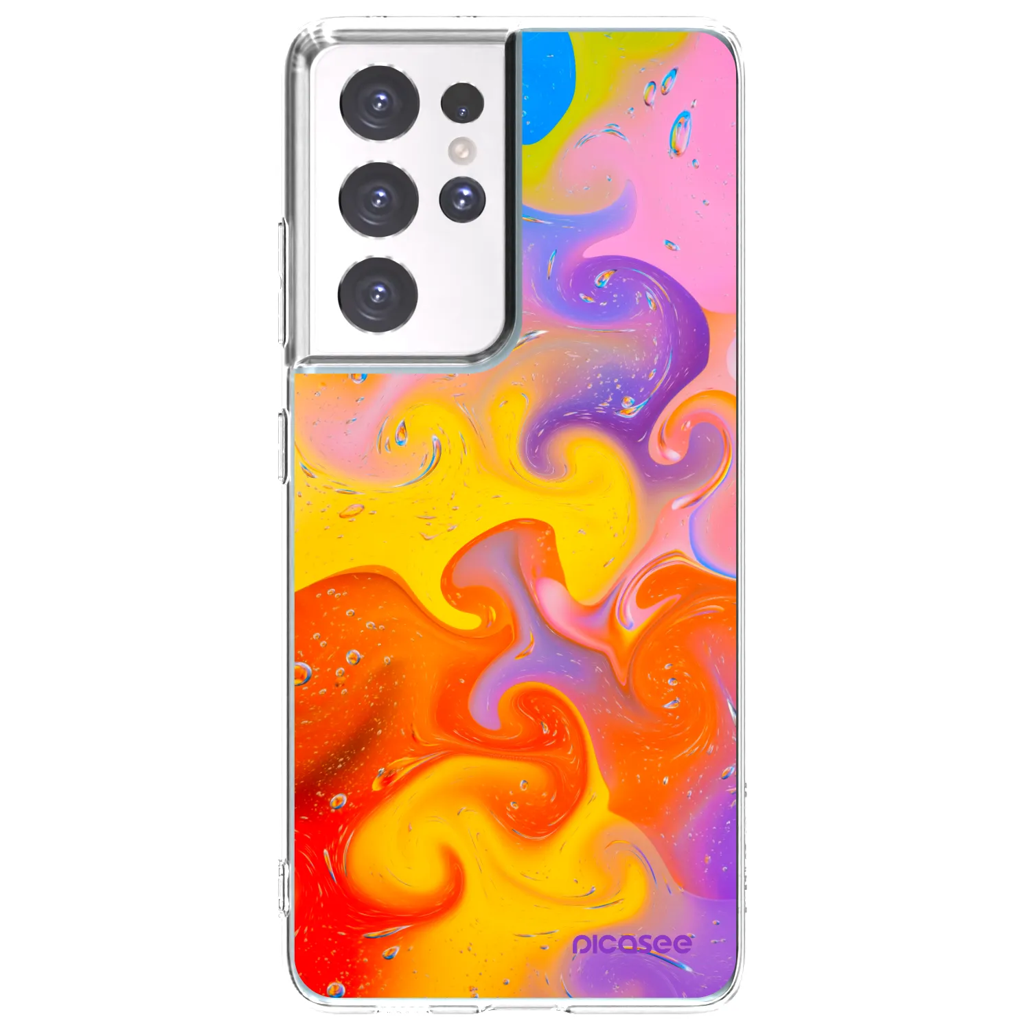 Picasee silikónový prehľadný obal pre Samsung Galaxy S21 Ultra 5G G998B - Bubbles
