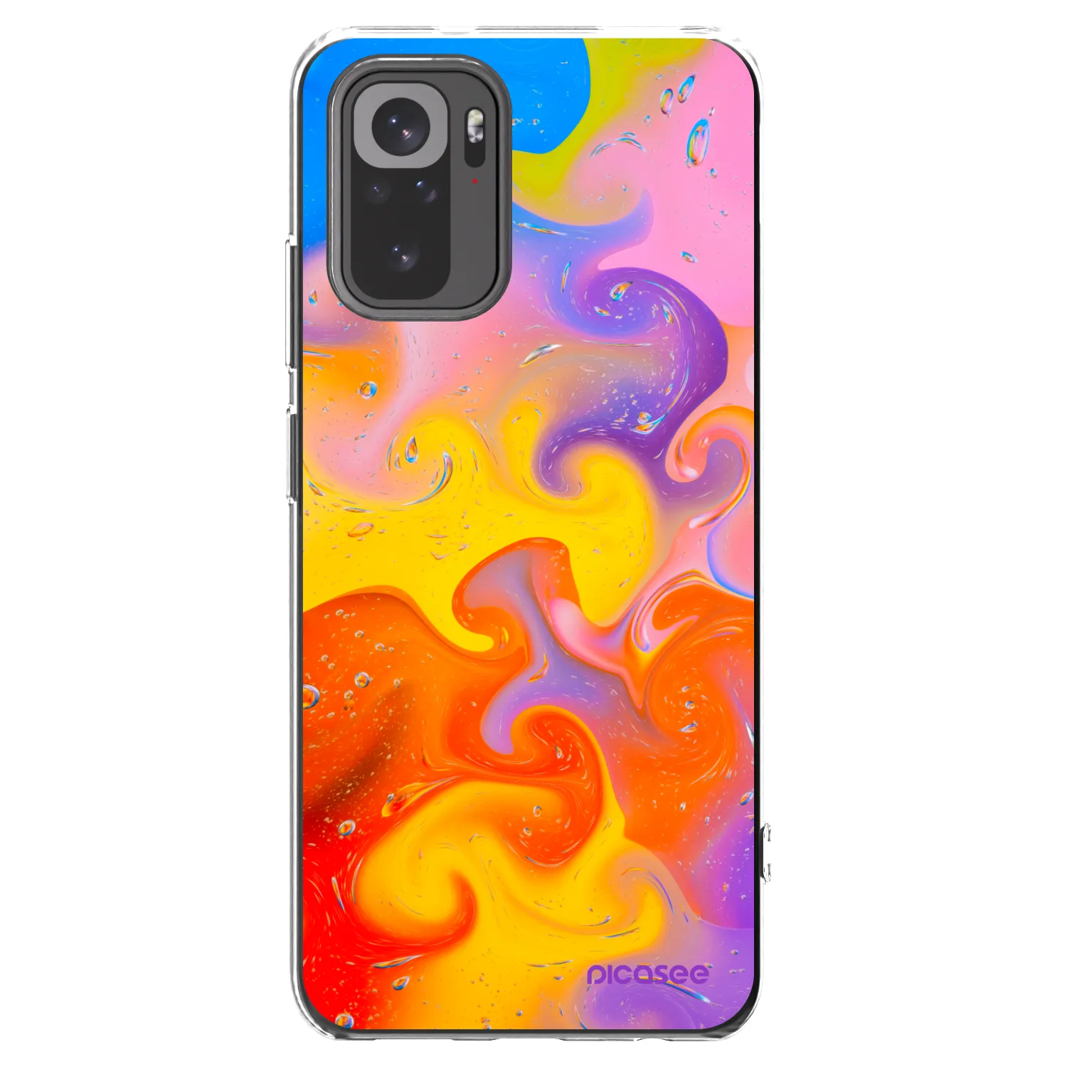 Picasee silikónový prehľadný obal pre Xiaomi Redmi Note 10 - Bubbles