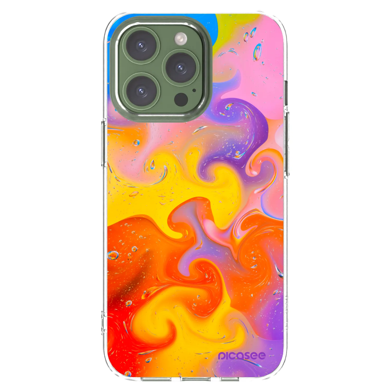Silikónový prehľadný obal pre Apple iPhone 13 Pro - Bubbles