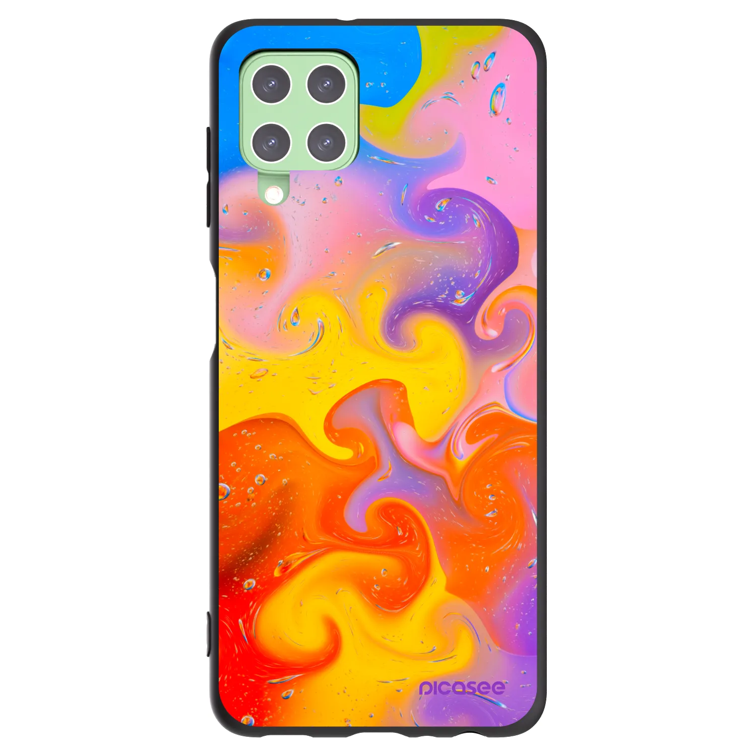 Picasee silikónový čierny obal pre Samsung Galaxy A22 A225F 4G - Bubbles