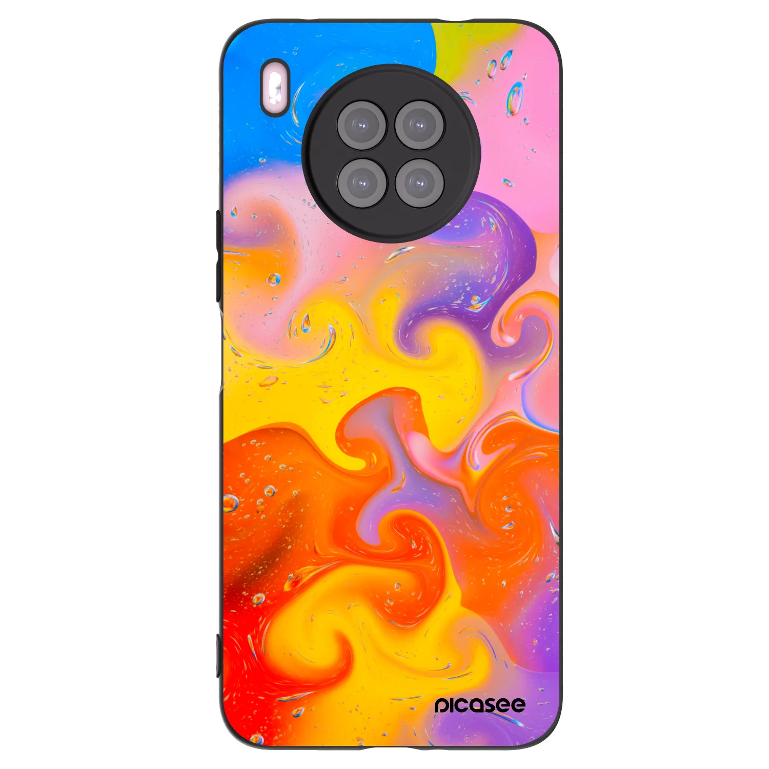 Picasee silikónový čierny obal pre Huawei Nova 8i - Bubbles