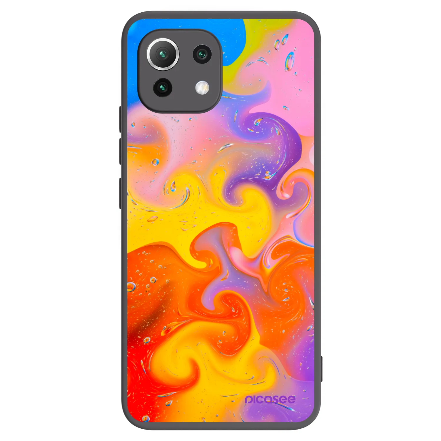 Picasee silikónový čierny obal pre Xiaomi 11 Lite 5G NE - Bubbles